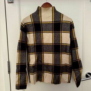 NWT Plaid Mock Neck Sweater